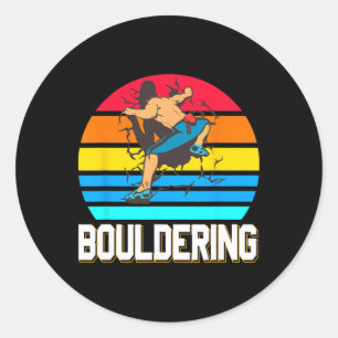 Retro Boulderwand Smash Indoor Kletterszene  Runder Aufkleber