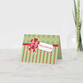 Retro Bow Christmas Card Feiertagskarte