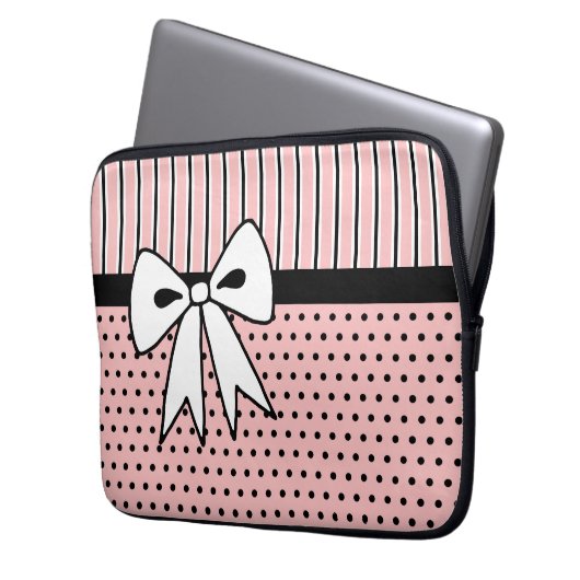 Retro Bow Laptop Case (Vorderseite Links)