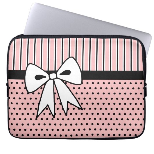 Retro Bow Laptop Case (Vorderseite)