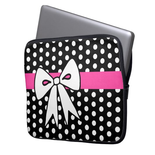 Retro Bow Laptop Sleeve (Vorderseite Links)