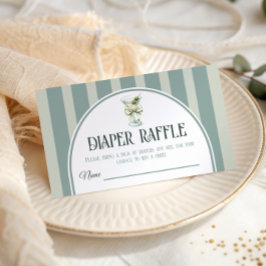 Retro Bow Tini One Martini Baby Shower Diaper Begleitkarte