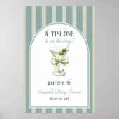 Retro Bow Tini One Martini Baby Shower Welcome Poster (Vorne)