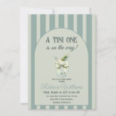 Retro Bow Tini One Olive Martini Babydusche Einladung (Vorderseite)