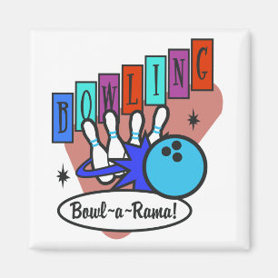 Retro Bowl-a-Rama-Schild Magnet