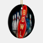 Retro Bowl mit Bowling-Buttonen und Kugel Keramikornament (Rechts)