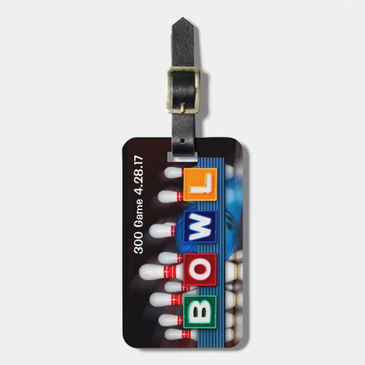 Retro BOWL signiert Game-Abzeichen für perfektes S Gepäckanhänger (Vorderseite vertikal)