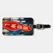 Retro BOWL Zeichen-Tag Gepäckanhänger (Vorderseite horizontal)