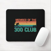 Retro-Bowler-Silhouette für Mitglieder des 300-Clu Mousepad (Mit Mouse)