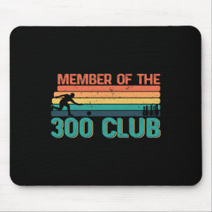 Retro-Bowler-Silhouette für Mitglieder des 300-Clu Mousepad