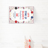 Retro Bowling 1. Geburtstag – Lustige Kinder Banner (InSitu)