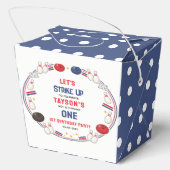 Retro Bowling 1st Birthday Party – Fun Kids  Geschenkschachtel (Rückseite)