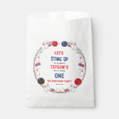 Retro Bowling 1st Birthday Party – Fun Kids  Geschenktütchen (Vorderseite)
