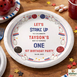 Retro Bowling 1st Birthday Party – Fun Kids  Pappteller