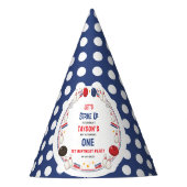 Retro Bowling 1st Birthday Party – Fun Kids  Partyhütchen (Vorderseite)