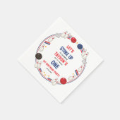 Retro Bowling 1st Birthday Party – Fun Kids  Serviette (Ecke)