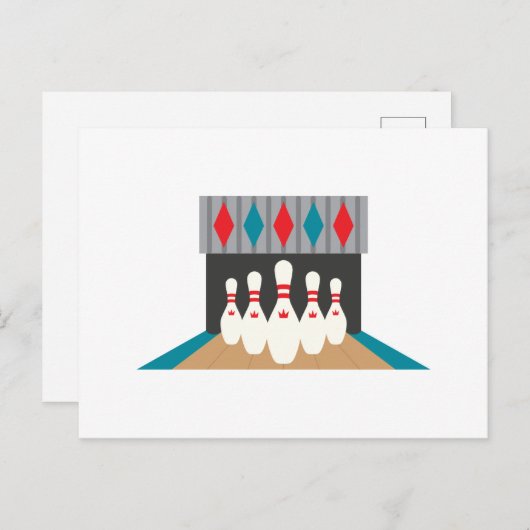Retro Bowling Alley Postkarte (Vorne/Hinten)