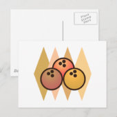 Retro Bowling Balls Postkarte (Vorne/Hinten)