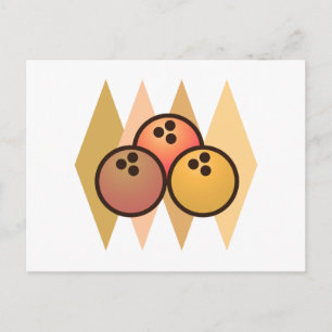 Retro Bowling Balls Postkarte