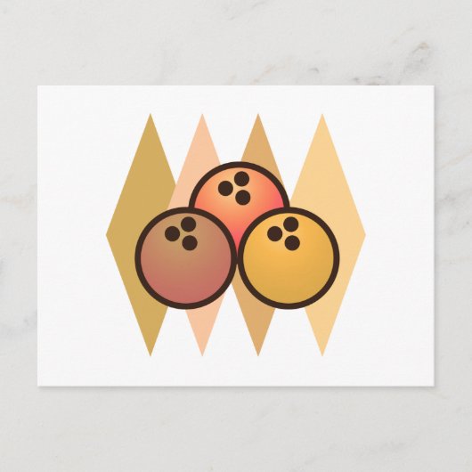 Retro Bowling Balls Postkarte (Vorderseite)