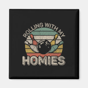 Retro Bowling Bowler Team F Magnet