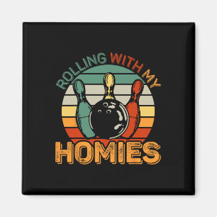 Retro Bowling Bowler Team F Magnet