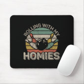 Retro Bowling Bowler Team F Mousepad (Mit Mouse)