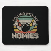 Retro Bowling Bowler Team F Mousepad (Vorne)
