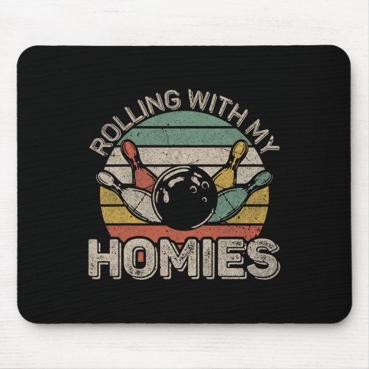 Retro Bowling Bowler Team F Mousepad (Vorne)