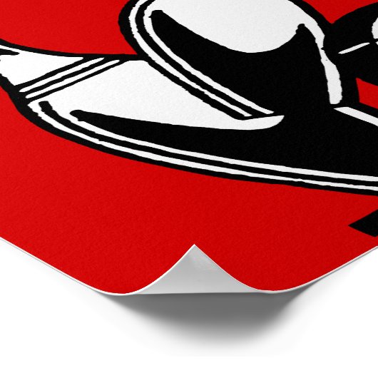 Retro-Bowling-Button individuell anpassbar Poster (Ecke)