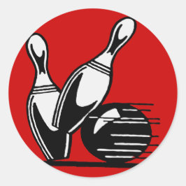 Retro-Bowling-Button individuell anpassbar Runder Aufkleber