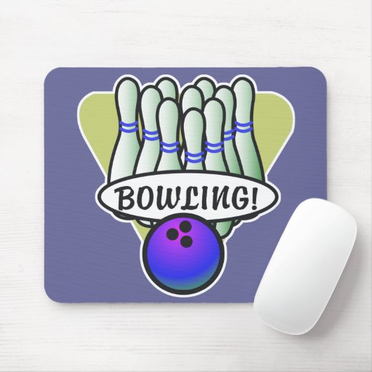 Retro-Bowling-Design Mousepad (Mit Mouse)