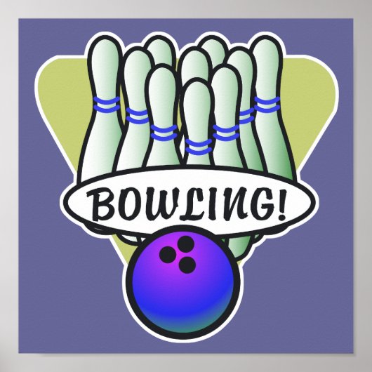 Retro-Bowling-Design Poster (Vorne)