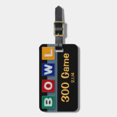 Retro Bowling Gepäckanhänger (Vorderseite vertikal)