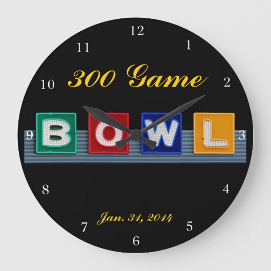 Retro Bowling Große Wanduhr (Vorderseite)