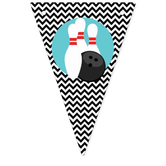 Retro Bowling Happy Birthday Bunting Flag Banner (Erste Fahne)