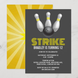 Retro-Bowling jeden Geburtstag Einladung