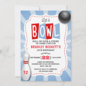 Retro-Bowling jeden Geburtstag Einladung (Vorderseite)