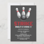 Retro-Bowling jeden Geburtstag Einladung (Vorderseite)