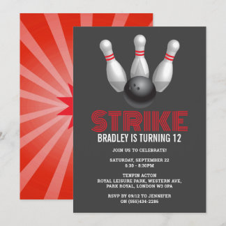 Retro-Bowling jeden Geburtstag Einladung