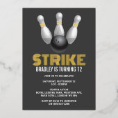 Retro-Bowling jedes Lebensjahrs Folieneinladung (Vorderseite)