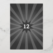 Retro-Bowling jedes Lebensjahrs Folieneinladung (Rückseite)