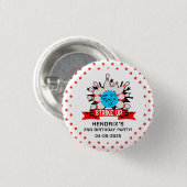 Retro Bowling Kids 1st Birthday Party Button (Vorne & Hinten)