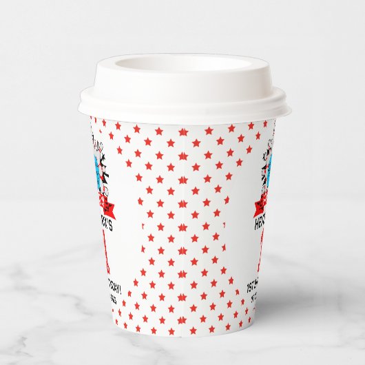 Retro Bowling Kids 1st Birthday Party Pappbecher (Rechts)