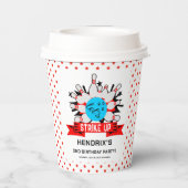 Retro Bowling Kids 1st Birthday Party Pappbecher (Rückseite)