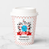 Retro Bowling Kids 1st Birthday Party Pappbecher (Vorderseite)