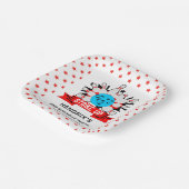 Retro Bowling Kids 1st Birthday Party Pappteller (Gewinkelt)