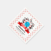 Retro Bowling Kids 1st Birthday Party Serviette (Ecke)