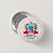 Retro Bowling Kinder 1. Geburtstagsfeier Button (Vorne & Hinten)