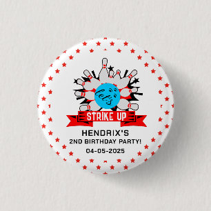 Retro Bowling Kinder 1. Geburtstagsfeier Button